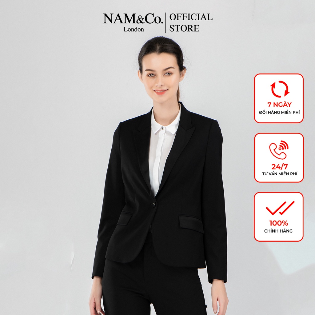 ஐÁo khoác Blazer NamandCo công sở mùa đông 2 lớp dáng ngắn thiết kế cao cấp size SX,S,M,L,XL,XXL màu đen VJ0596-B