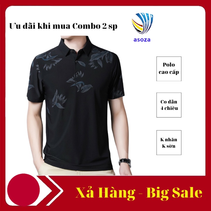 áo polo nam cao cấp áo thun nam cổ bẻ tay lỡ đẹp có form rộng cho người trung niên P06