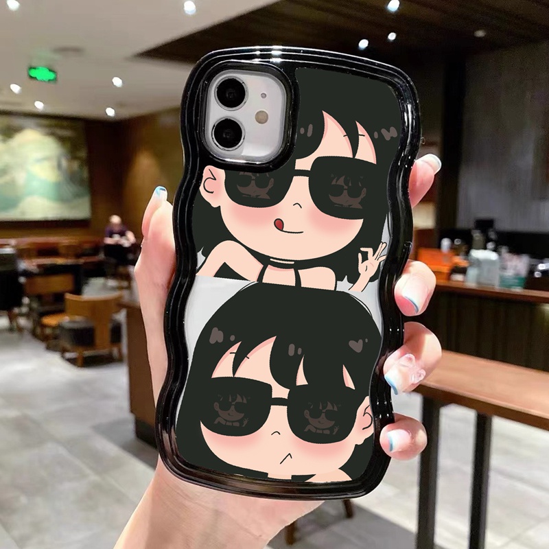 Suntaiho Ốp lưng Ốp Điện Thoại TPU Mềm Trong Suốt Viền Lượn Sóng In Hình Bé Gái Cho iPhone 11 11 Pro 13 12 Pro Max X XS Max XR 7 8 Plus