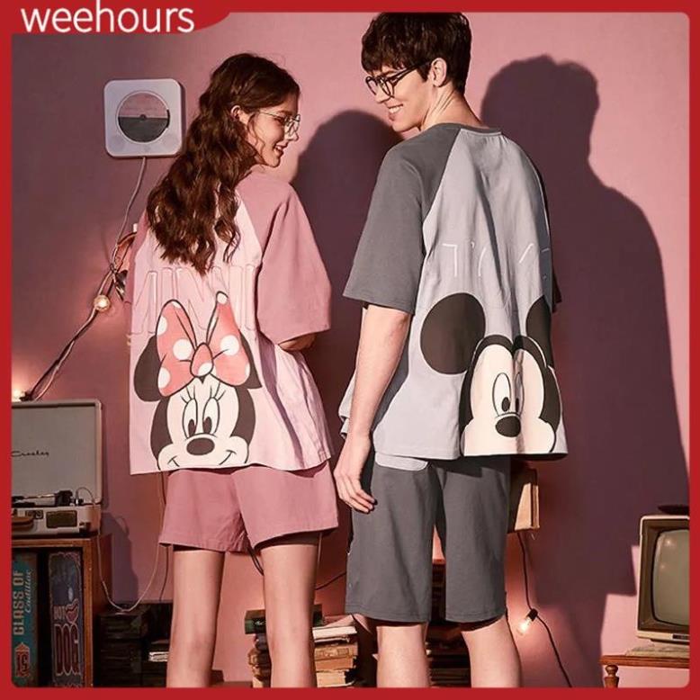 Bộ Đồ Ngủ Tay Ngắn Vải Cotton Mỏng Thời Trang Mùa Hè Cho Các Cặp Đôi New !