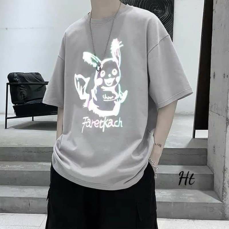 Áo thun cổ tròn tay ngắn in phản quang🌼áo phông nam nữ faretkach unisex freesize nam nữ