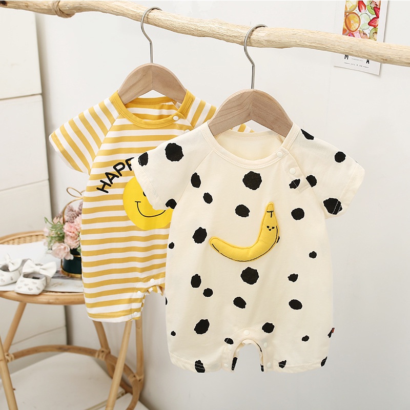 Bodysuit cho bé trai bé gái mẫu body đùi mùa hè cho bé sơ sinh vải cotton mềm mát họa tiết đáng yêu _ BD32