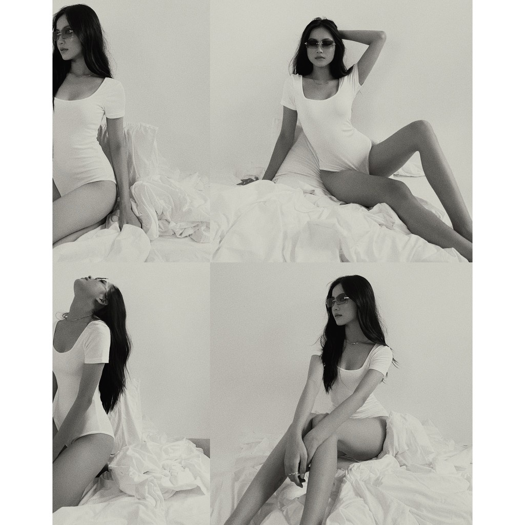 ﹊✌❀Áo bodysuit nữ thun gân cổ vuông tay ngắn Min - Narcotics | BigBuy360 - bigbuy360.vn