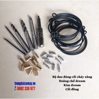 Dao Đóng Cối Chảy Xăng Combo Bộ Dao 6 Chi Tiết ,10 kim Dream ,10 Cối dream , 10 Doăng Dream