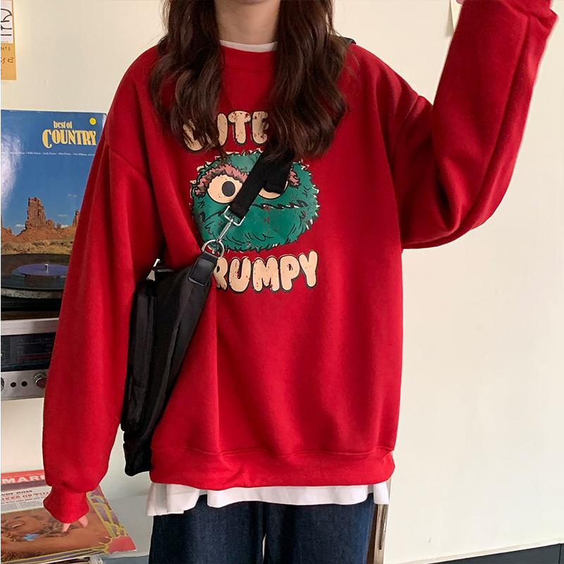 Áo Thun Mùa Đông Dáng Rộng In Hình Hoạt Hình Vui Nhộn Phong Cách Hàn Quốc Giản Dị Cho Nữ | BigBuy360 - bigbuy360.vn