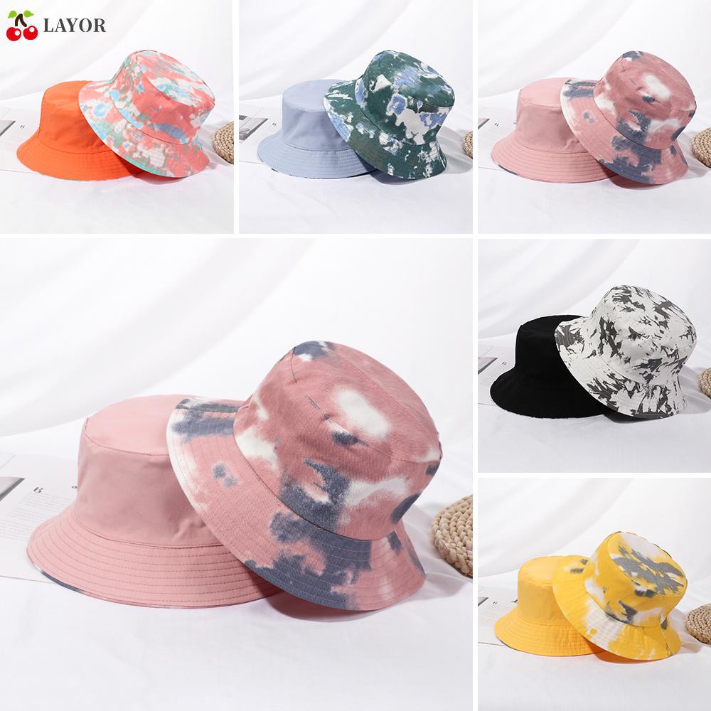 Mũ Tai Bèo Cotton Hai Mặt Gấp Gọn Màu Cầu Vồng Chống Nắng Thời Trang