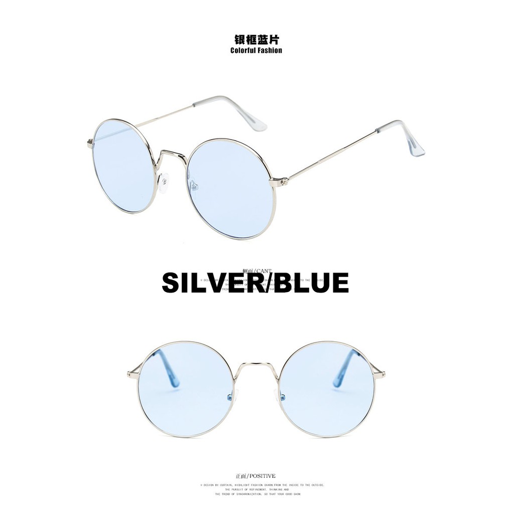 Kính mát tròn gọng kim loại thời trang sành điệu cho nữ