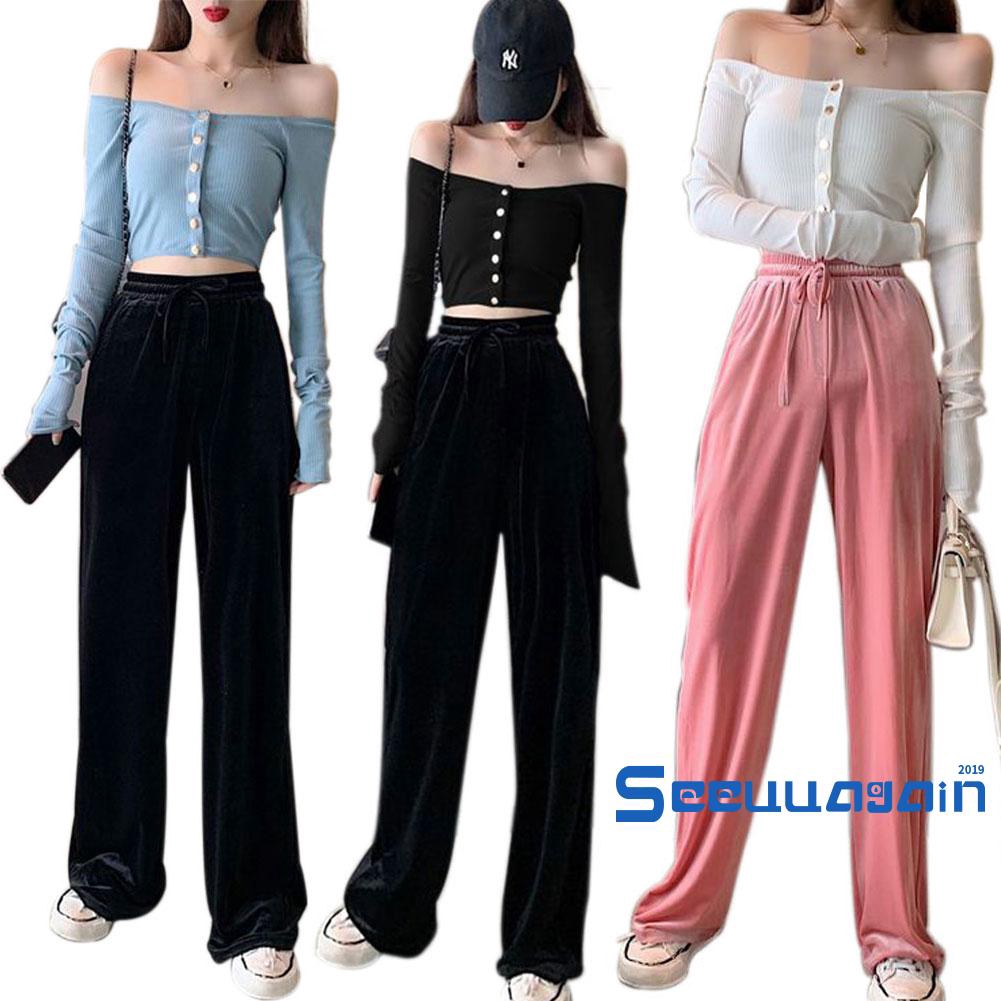 Áo croptop trễ vai tay dài phong cách thời trang quyến rũ