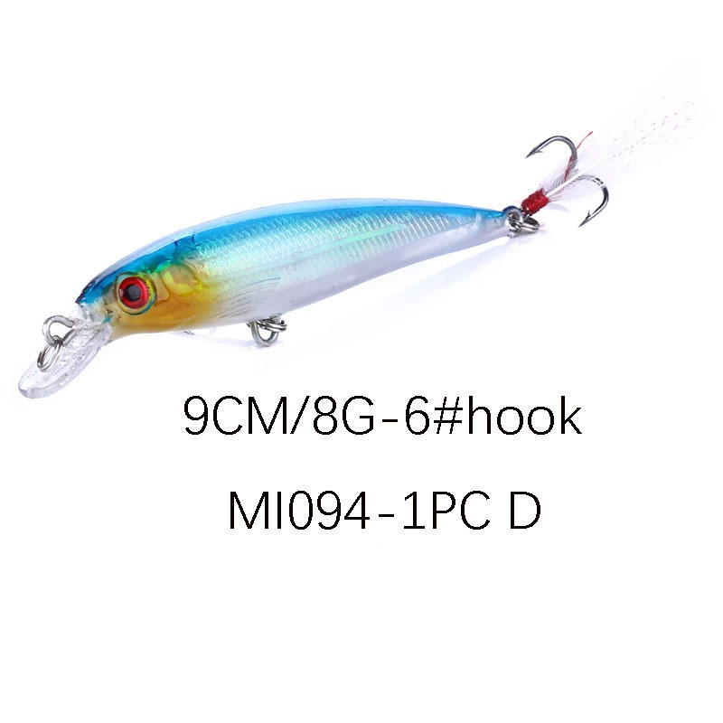 Mồi Câu lure, cá chẽm , có mú, cá ngão , cá biển đuôi lông dài 9cm nặng 8gr_ Lure _ 39