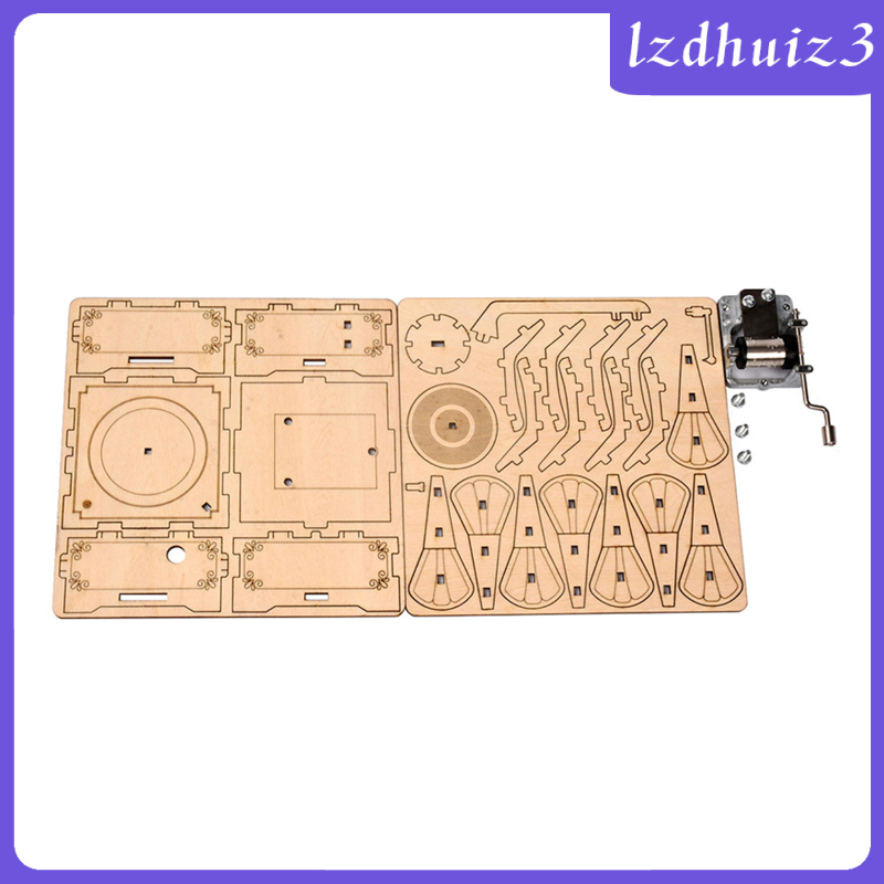 Bộ Đồ Chơi Lắp Ráp Mô Hình Máy Hát Gemgem Loey 3D Bằng Gỗ DIY Cho Người Lớn