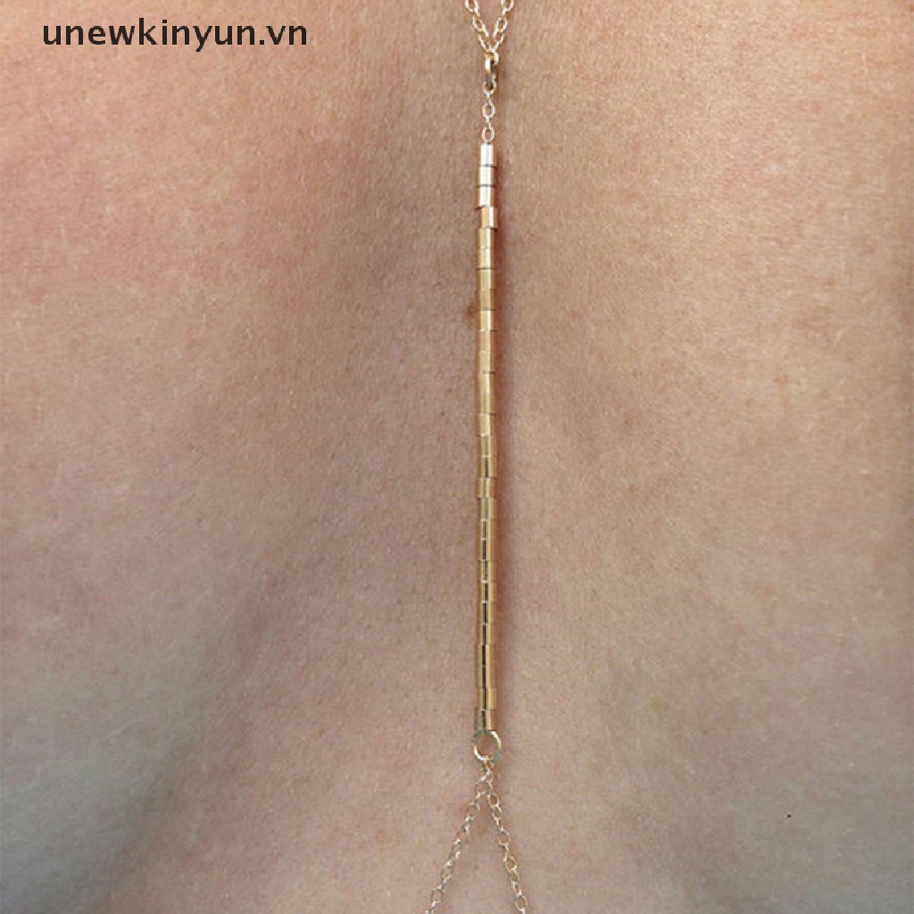 Chuỗi dây xích đeo ngực bằng kim loại phối trang phục bikini thời trang quyến rũ cho nữ