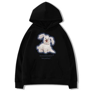 Áo hoodie Ihkke dáng rộng phong cách vintage thời trang thu đông