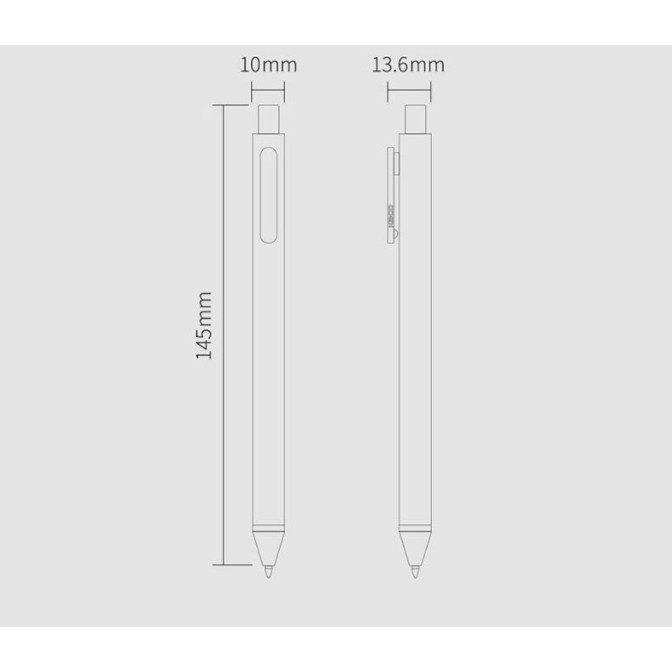 Bút gel KACO PURE ngòi 0,5mm mực đen - Xanh lá