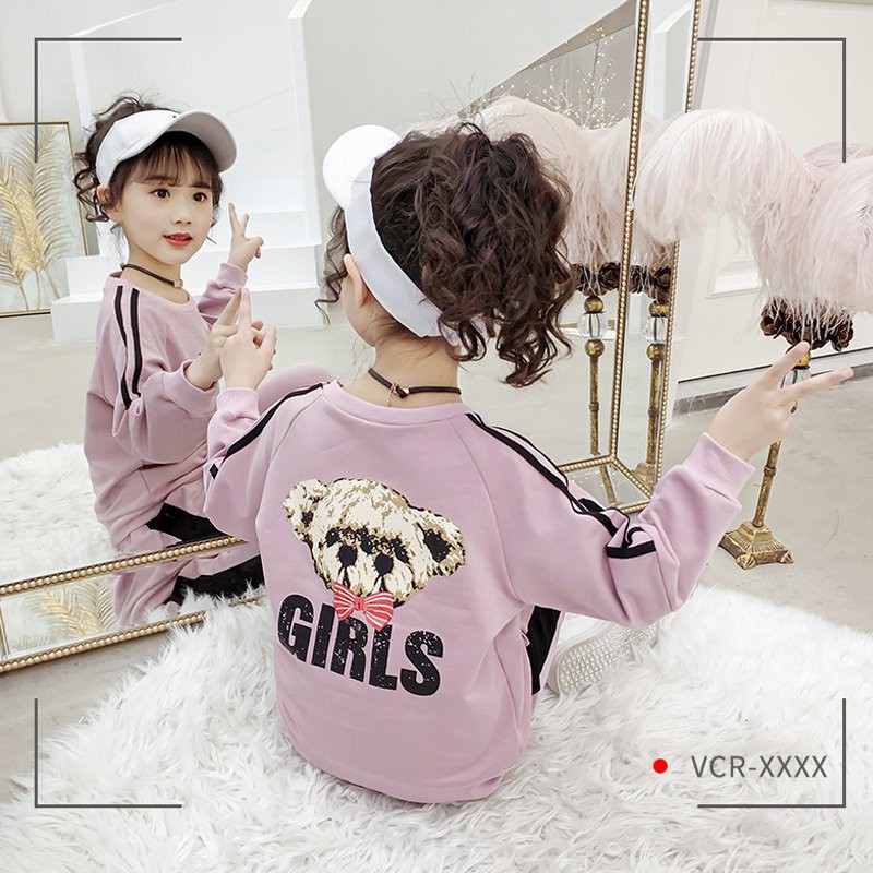 Bộ quần áo thu đông mẫu "GIRL CITY" 14-45kg cho bé gái 4-14 tuổi. Thiết kế đẹp, xinh xắn, co giãn cực tốt.