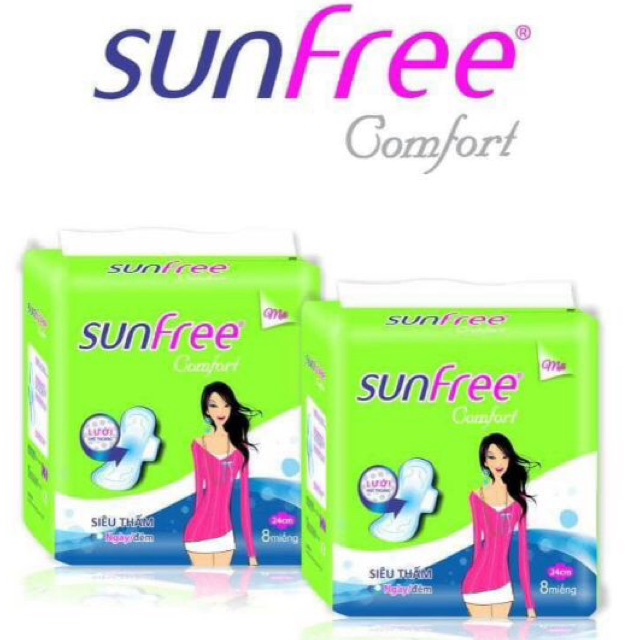  Băng vệ sinh Sunfree comfort cánh 8 miếng