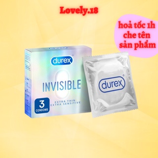 Bao cao su Durex Invisible siêu mỏng .Bao cao su siêu mỏng, ôm sát, chân thật, tăng cường khoái cảm.