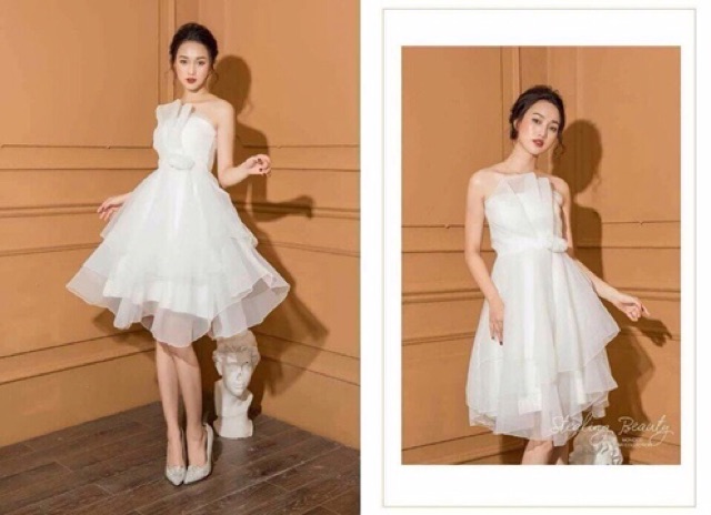Đầm dự tiệc xếp tầng cúp ngực hoa eo TRIPBLE T DRESS - MS17Y- Size M/L
