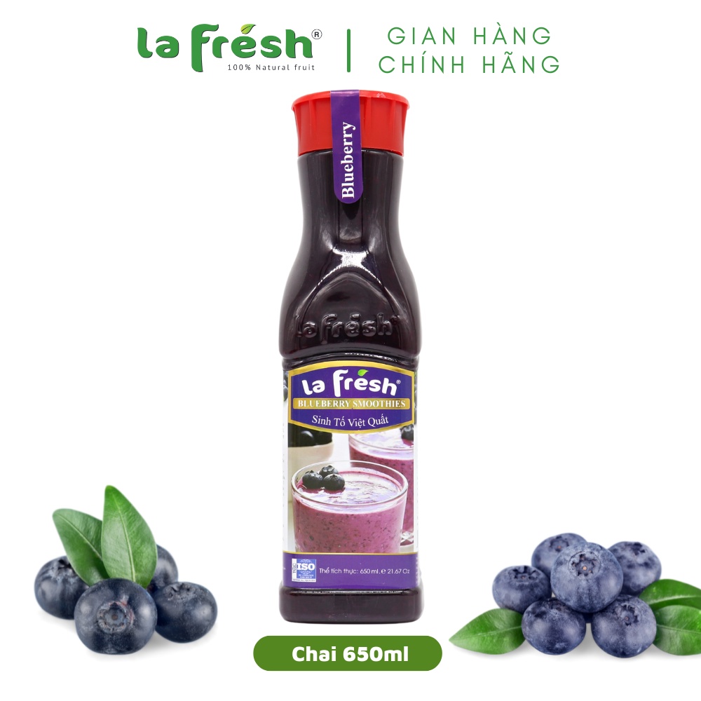 Sinh Tố Việt Quất Lafresh Đà Lạt Chai 650ml - Chuyên dùng pha chế