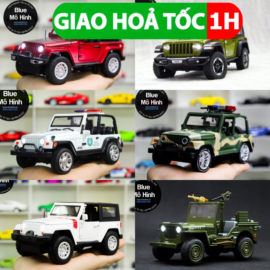 Blue mô hình | Mô hình xe quân đội Jeep mui trần
