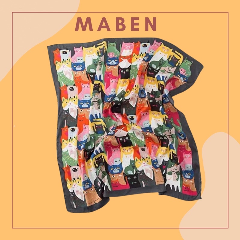 Khăn turban lụa vuông size 70x70cm - Maben