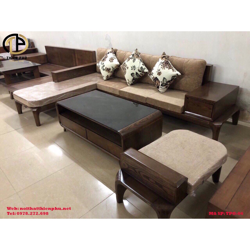 Sofa gỗ tự nhiên cao cấp đẹp TPG - 06