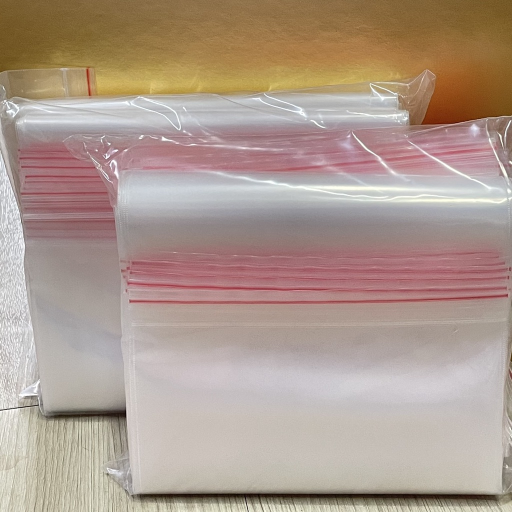 Túi Zip Chỉ Đỏ 1kg Túi Zipper Loại Dày Nhiều Kích Thước
