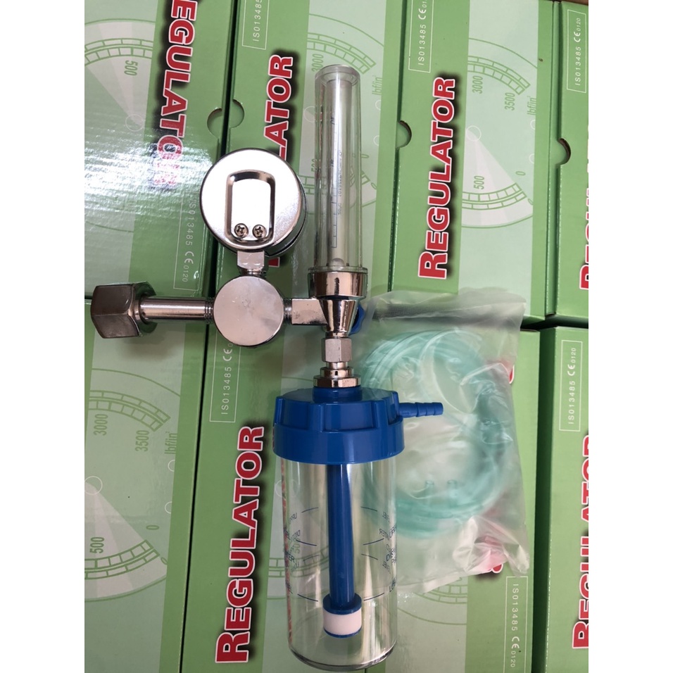 Đồng Hồ Oxy Thở Kimura Chính Xác An Toàn Chất Lượng Trọn Bộ 3 Món Đồng Hồ + Cốc Tạo Ẩm + Ống Dẫn Khí