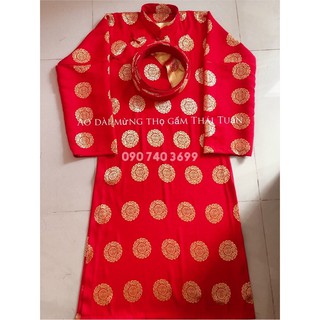 Áo Dài Mừng Thọ Gấm Thái Tuấn (có thể chọn mua có quần hoặc không)
