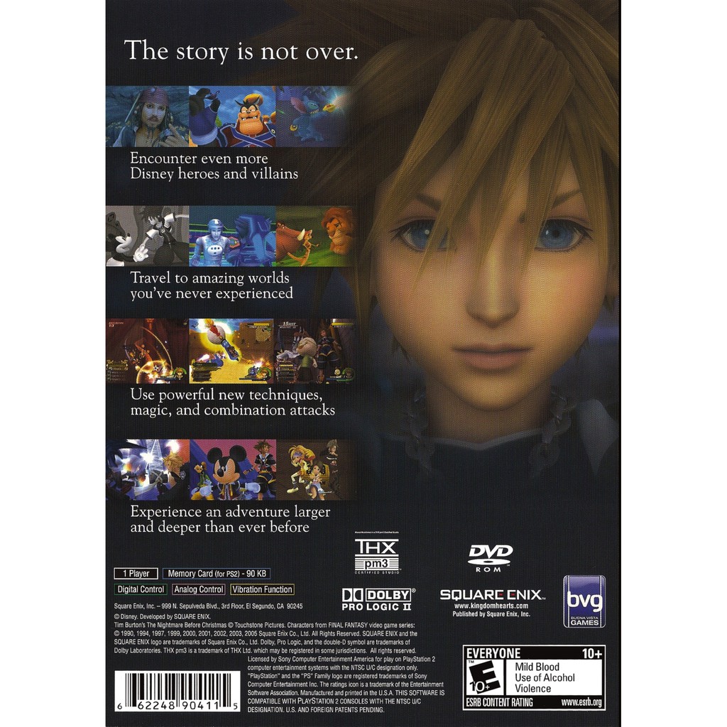 Đĩa Dvd Game Ps2: Kingdom Hearts Ii