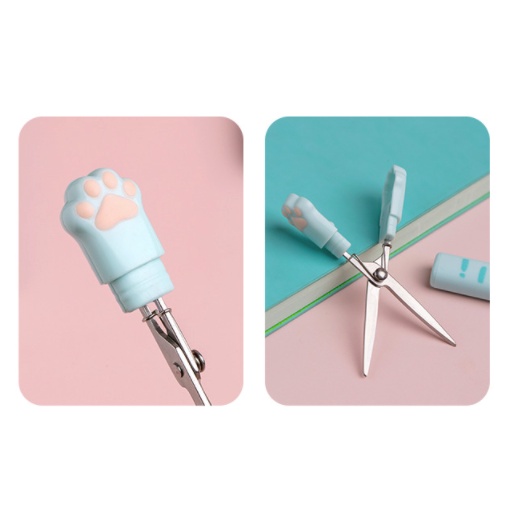 Kéo cắt giấy cầm tay, kéo bấm hình chân mèo dễ thương