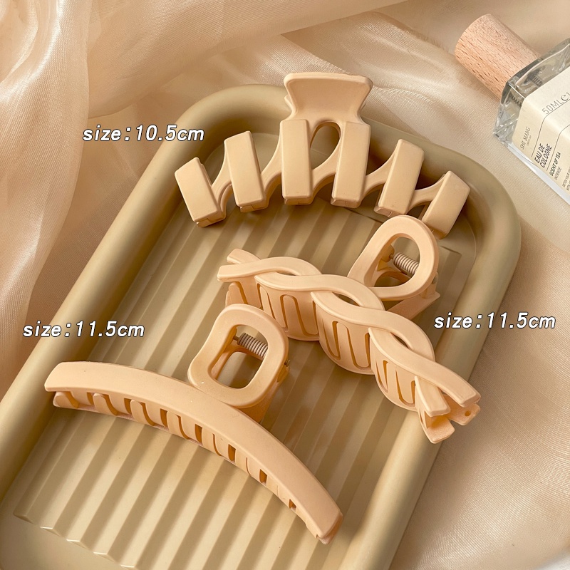 Bộ Kẹp Tóc Càng Cua Lớn Màu Trơn Nhám Phong Cách Vintage Thời Trang Cho Nữ
