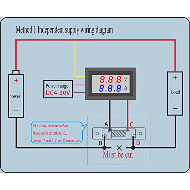 Đồng Hồ Đo Điện Áp Kỹ Thuật Số Mini DC 100V 10A JP1 Chất Lượng Cao