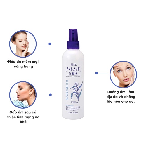 [Xịt Khoáng Dưỡng Sáng Da] Dưỡng Ẩm Da Chuyên Sâu Reihaku Hatomugi Mist Lotion 250ml