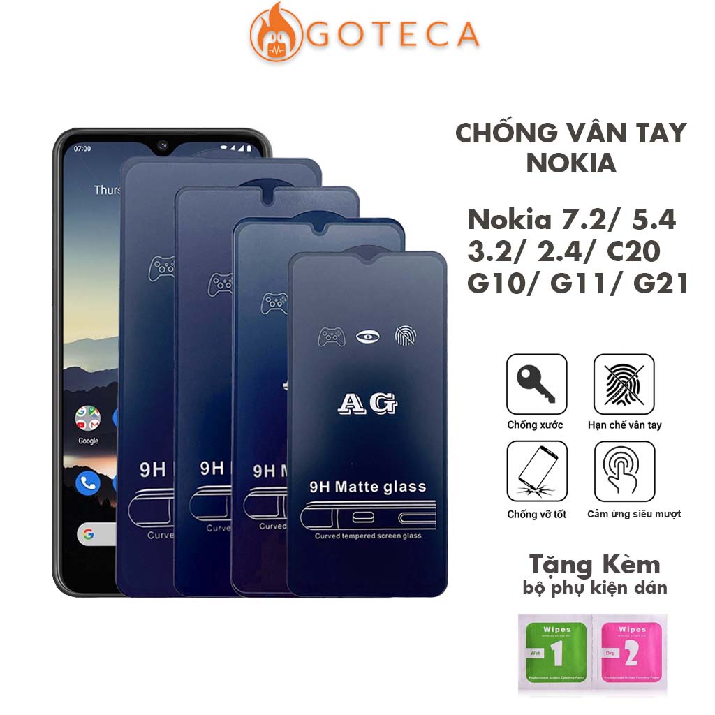 Kính cường lực Chống vân tay Nokia G11+ C21+ C30 C31 G21 G10 c20 5.3 2.4 7.2 3.2 - Cảm ứng siêu mươt,Chống lóa- Goteca