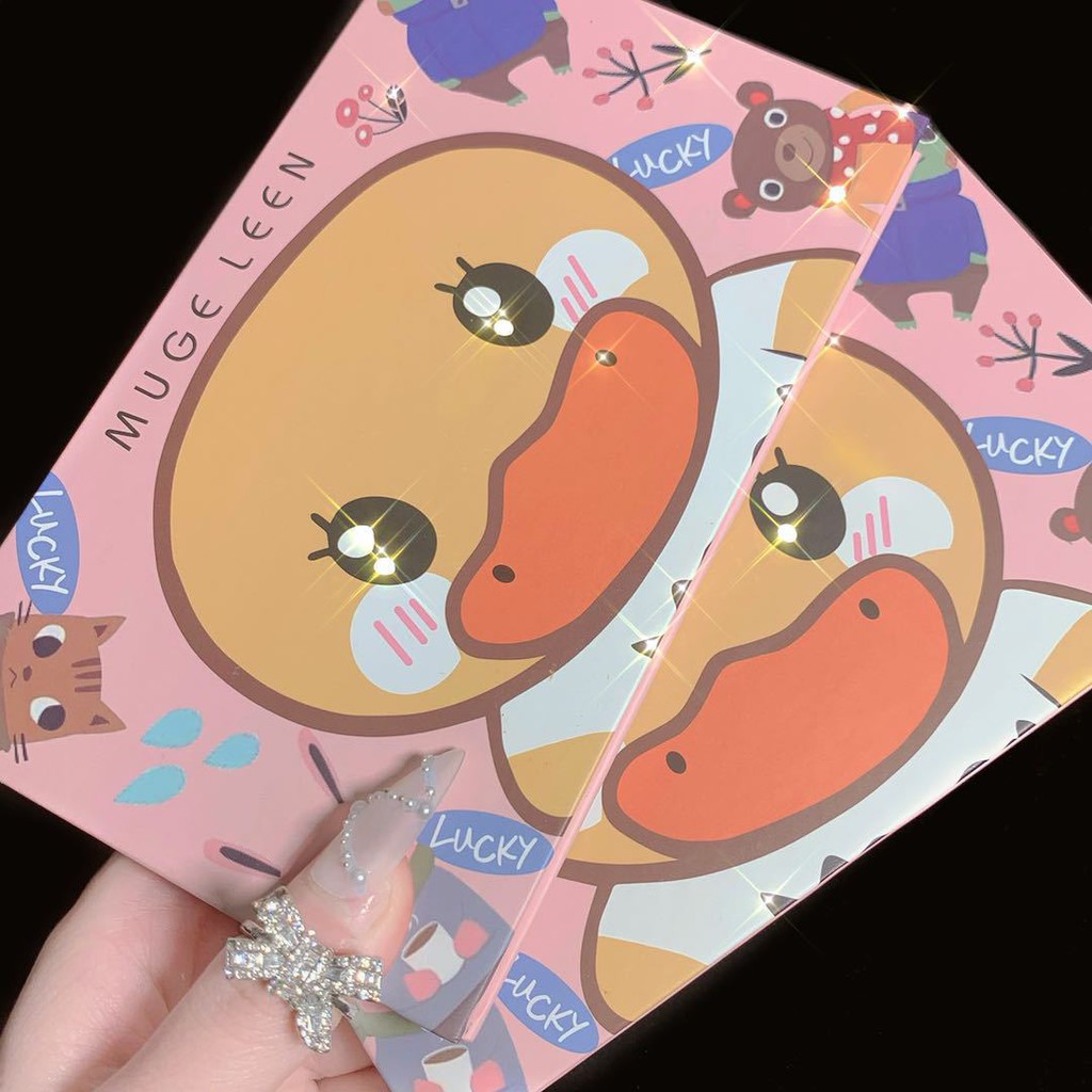 🌈🍓🍊 Bảng Mắt Vịt Lucky Mugeleen 18 Ô Màu Cực Dễ Thương, Phấn Mịn Lì Không Thấm Nước | BigBuy360 - bigbuy360.vn