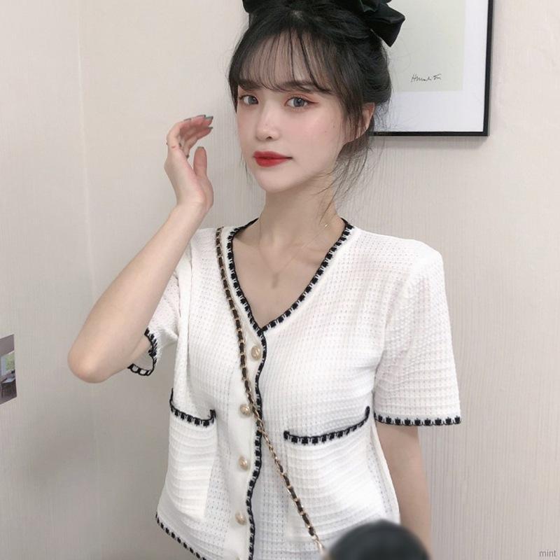 [ Mã FAHOTCB1505 giảm 10K đơn bất kỳ] Áo Cardigan Dệt Kim Ngắn Tay Cho Nữ | BigBuy360 - bigbuy360.vn