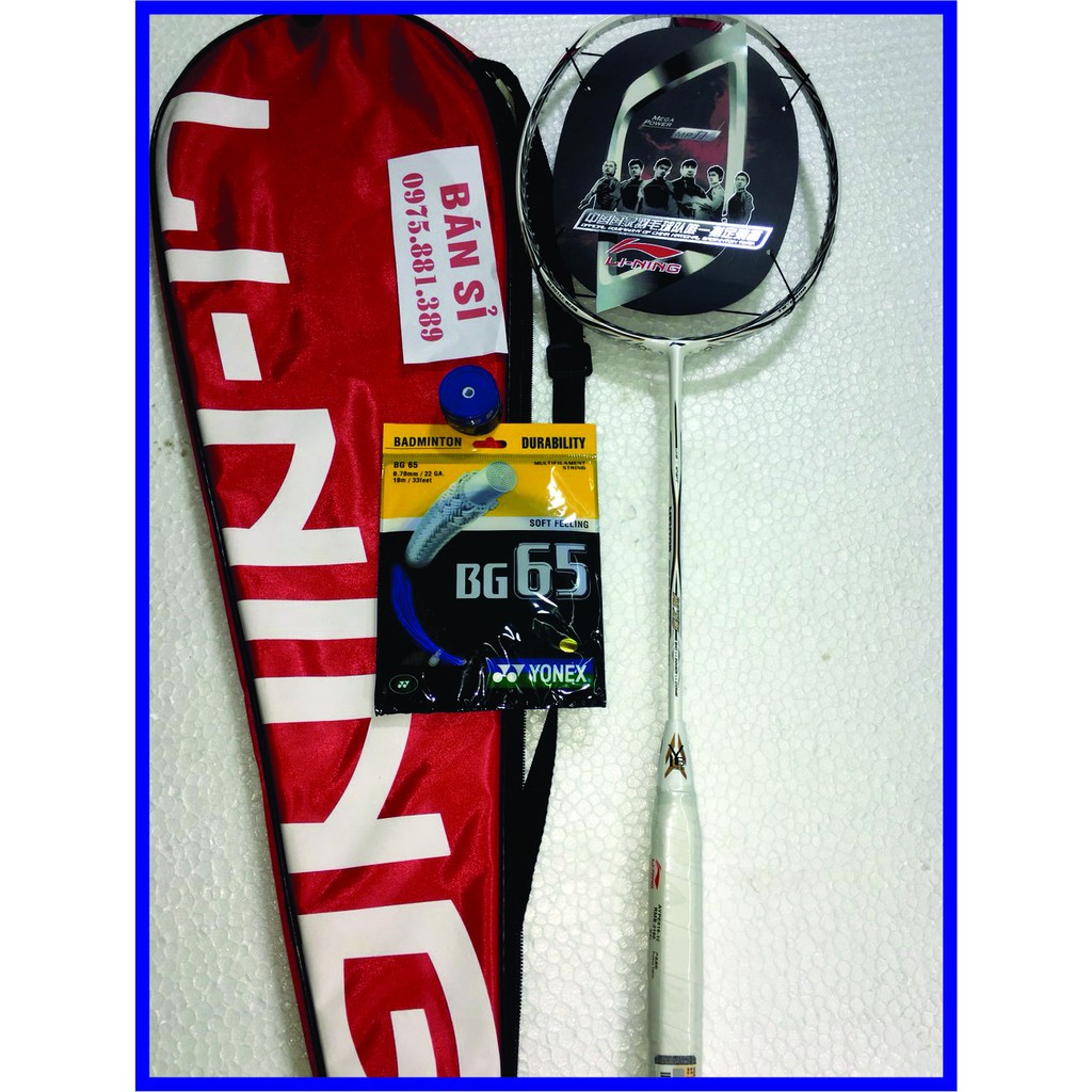 Vợt cầu lông Li-Ning khung cacbon khuyến mại 1 lần căng dây, tặng quấn cán kèm bao đơn