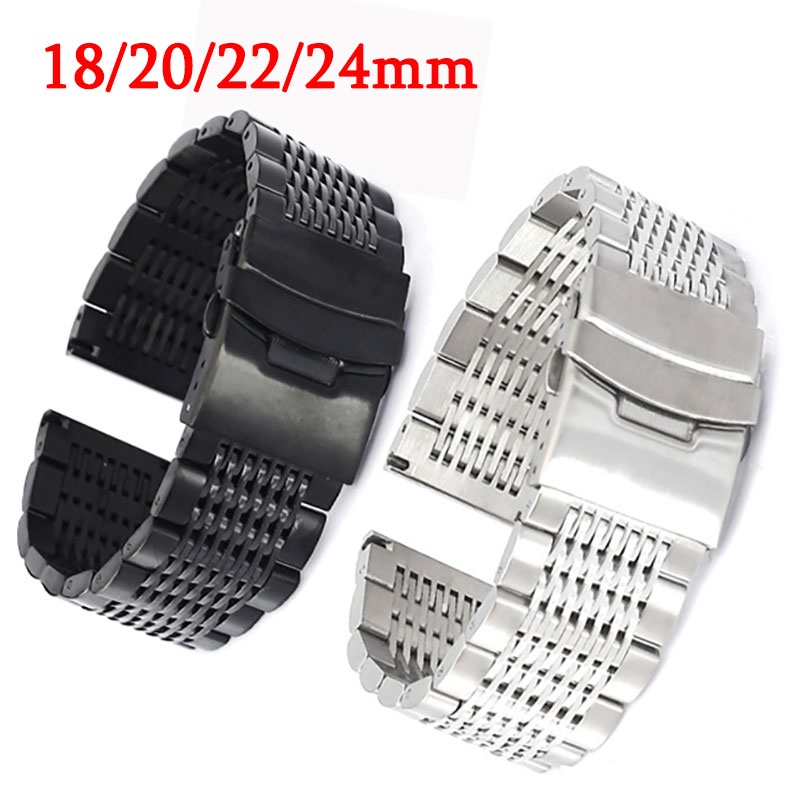 Dây Đeo Thay Thế Bằng Thép Không Gỉ 18mm 20mm 22mm 24mm Cho Rolex Seiko