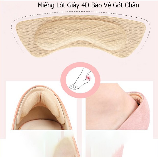 Miếng lót giày 4D siêu êm siêu bền, chống trầy xước và chống tuột gót chân | Phụ kiện giày GURI LG02