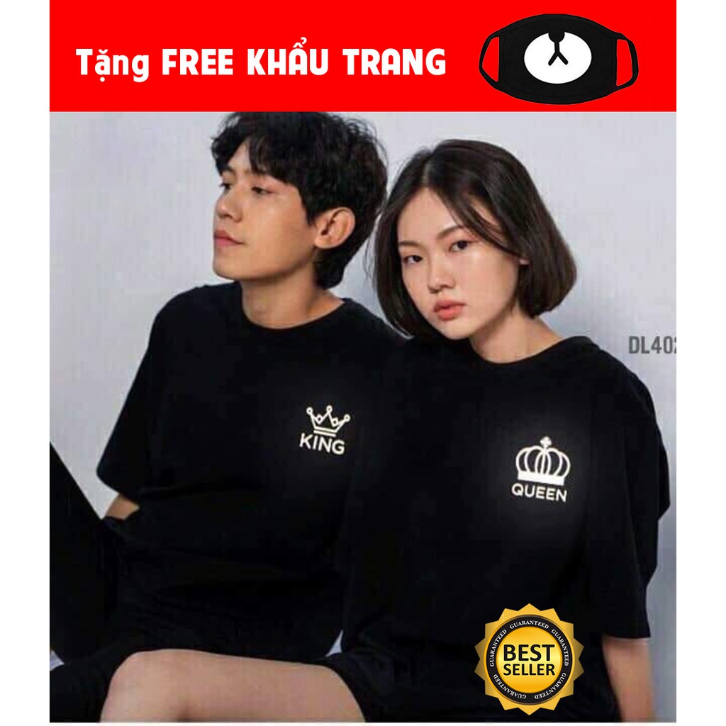 Mẫu áo đôi áo cặp cute in phản quang King Queen cưc HOT nhất giá rẻ đẹp shop uy tín