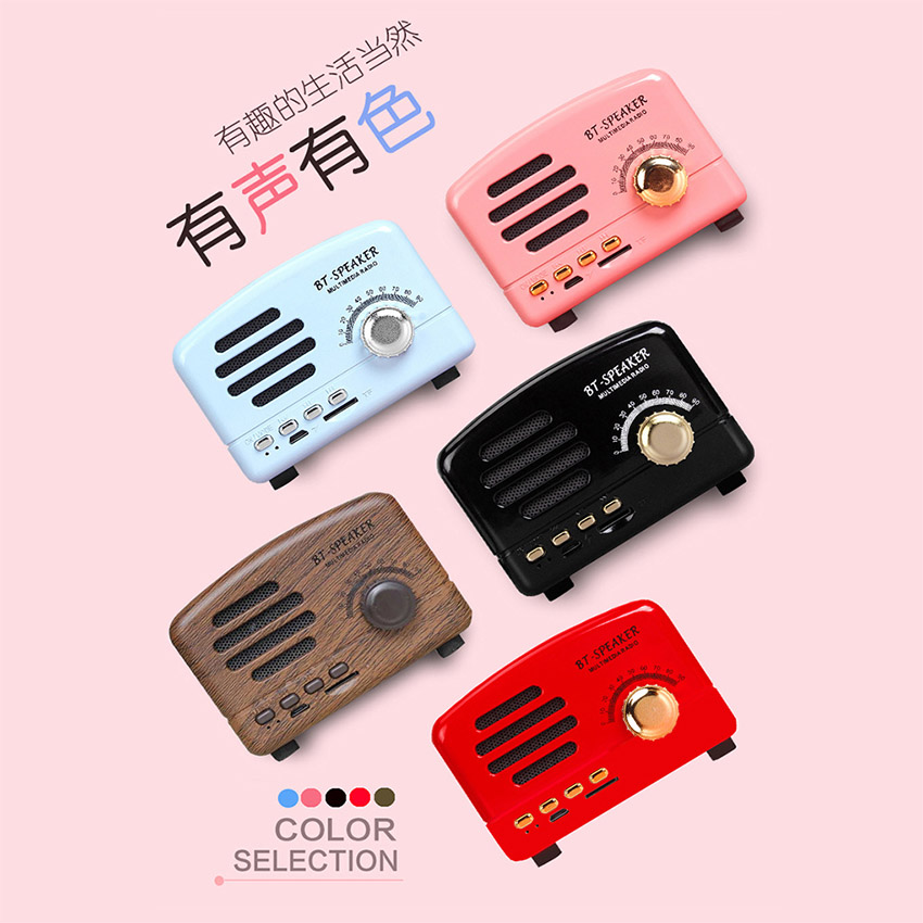 Shun Kang Loa Bluetooth Retro Không dây với Máy nghe nhạc LED Radio FM