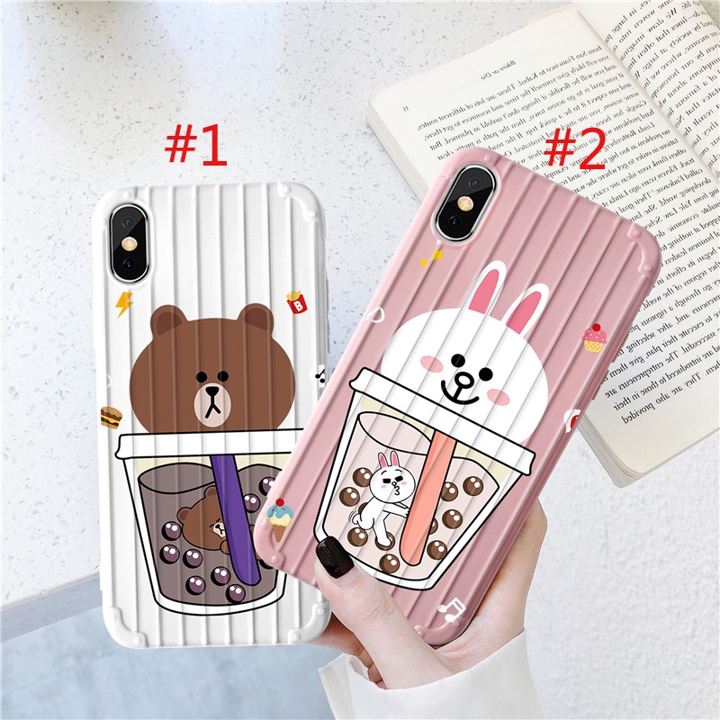 Ốp lưng silicone hình gấu và thỏ cho iPhone 6 6s 7 8 6plus 8plus XR X XS XSMax 11 11pro Max Rabbit bear Soft Case | BigBuy360 - bigbuy360.vn