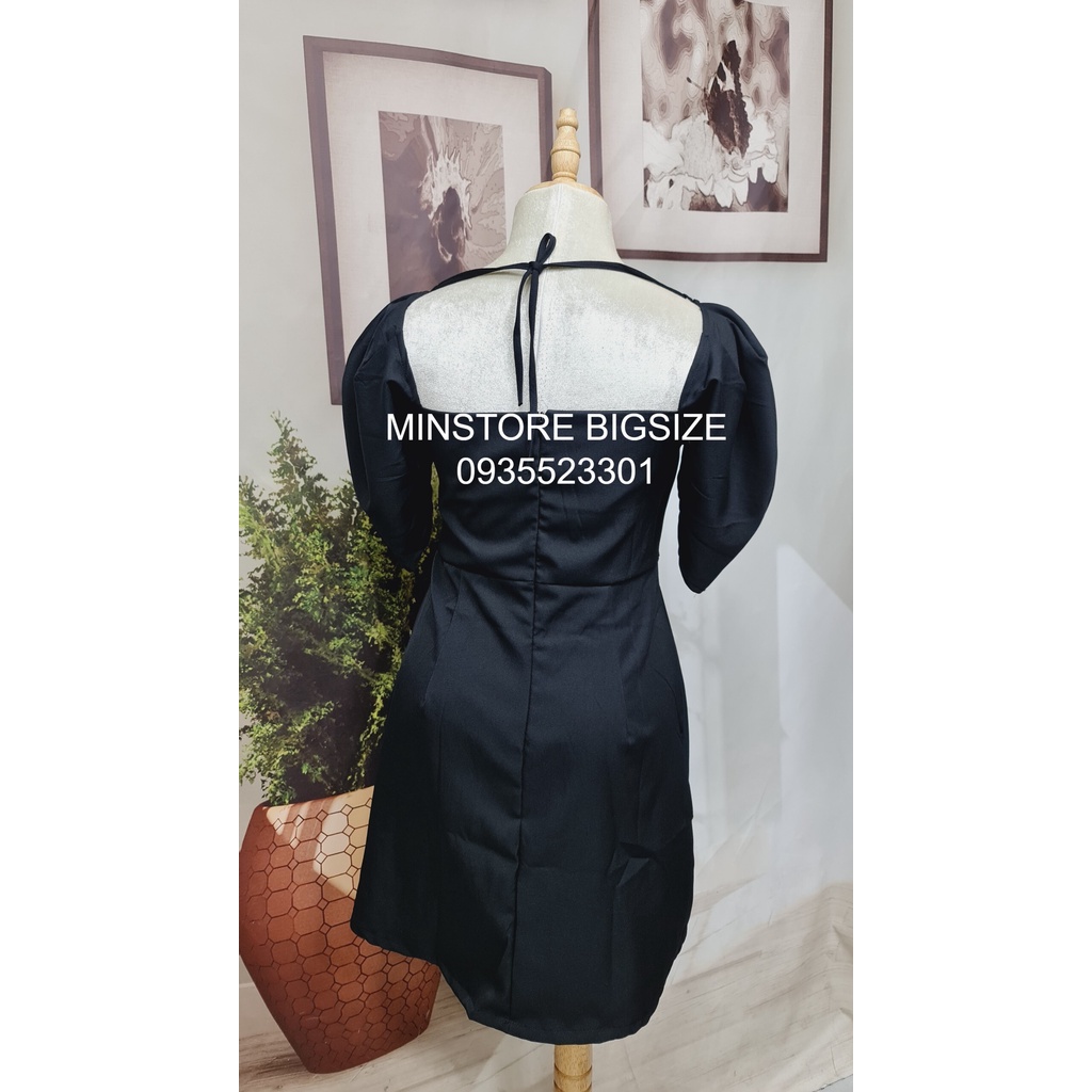 ẢNH THẬT  MINSTORE Bigsize Đầm cổ vuông dây chéo D930