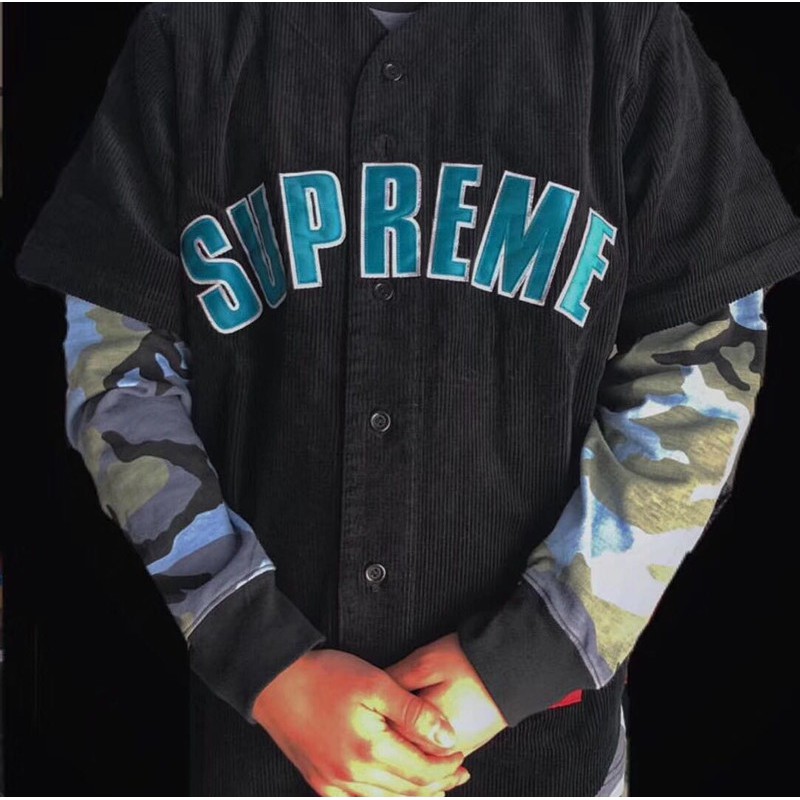 ⚡️[CHỈ 1 NGÀY] - Áo tee Supreme Corduroy Baseball Jersey jacket, áo khoác supreme bóng chày plv