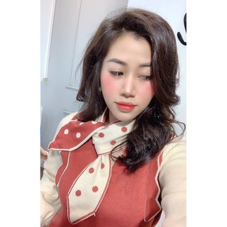 Đầm len suông kèm khăn cổ nữ tính