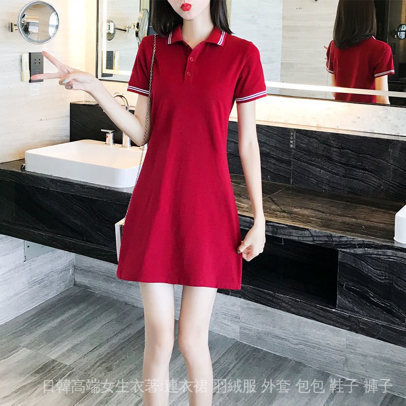 Đầm Thể Thao Cotton Ngắn Tay Cổ Polo Size Lớn Thời Trang