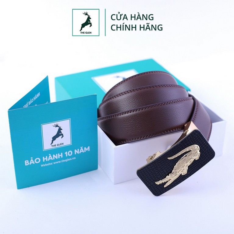 Dây nịt nam cao cấp full box - Thắt lưng da nam cao cấp bảo hành 10 năm THE GLEN TG126