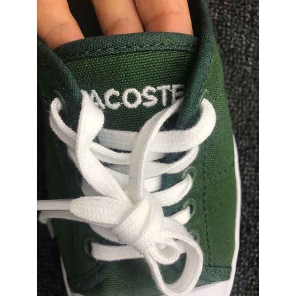 Giày thể thao nữ logo thương hiệu Lacoste cao cấp 1 màu đơn giản