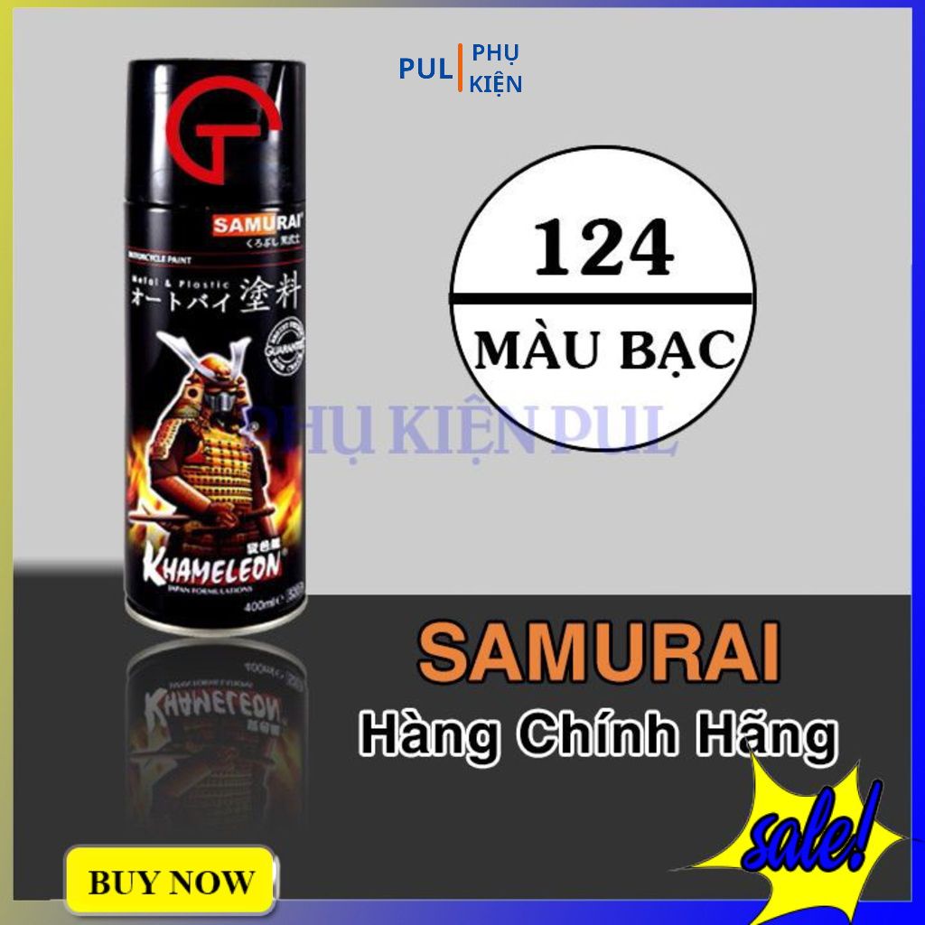 Combo 3 chai sơn samurai màu bạc chính hãng gồm 3/124 - UCH210 - K1K - giấy nhám P800