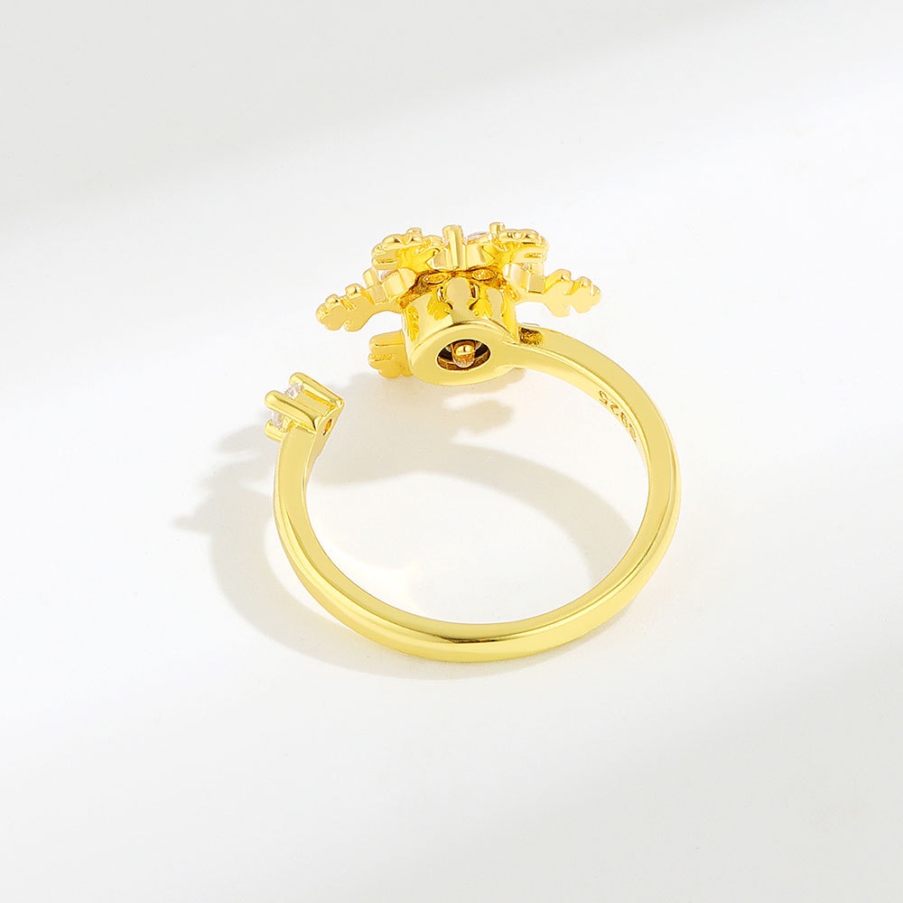 Nhẫn Hở Hình Bông Tuyết Sang Trọng Thời Trang Giáng Sinh